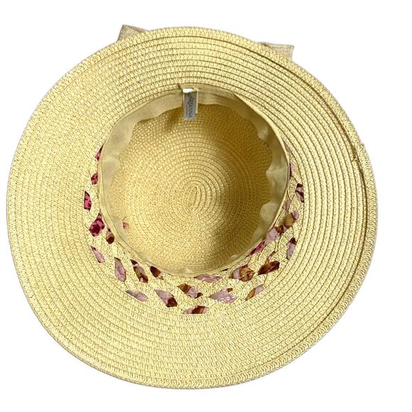 Arianna By Howard’s Tan Straw Sunhat With Woven Ribbon and Back Bow Size 58cm - Picture 5 of 13